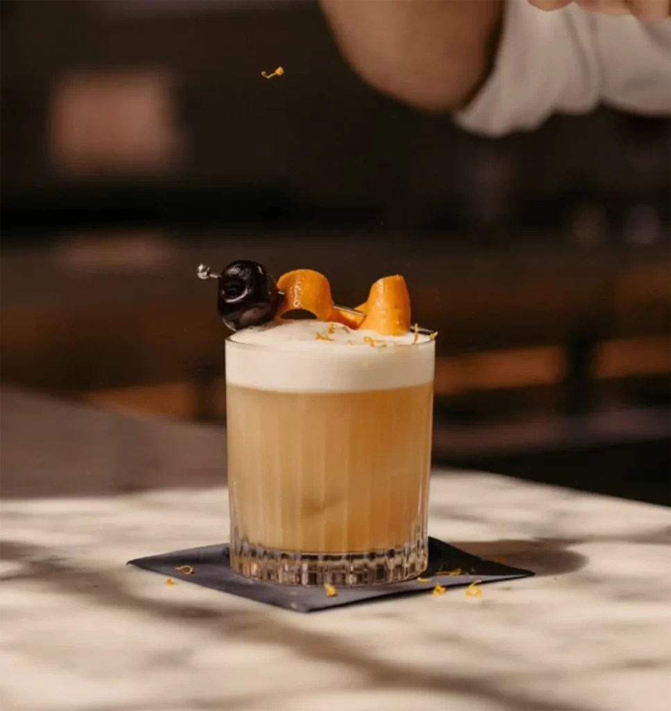 Glass of cocktail drink