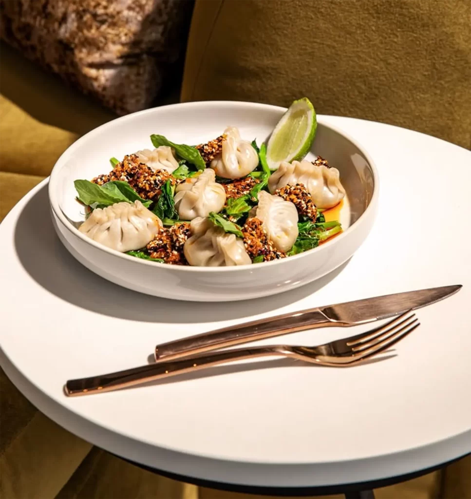 High-cuisine dish on a table